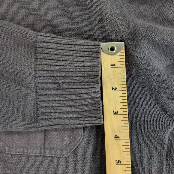 Angelo Litrico Men's L Large Sweater Full Zip Collared Gray 100% Cotton Knit - Picture 8 of 15